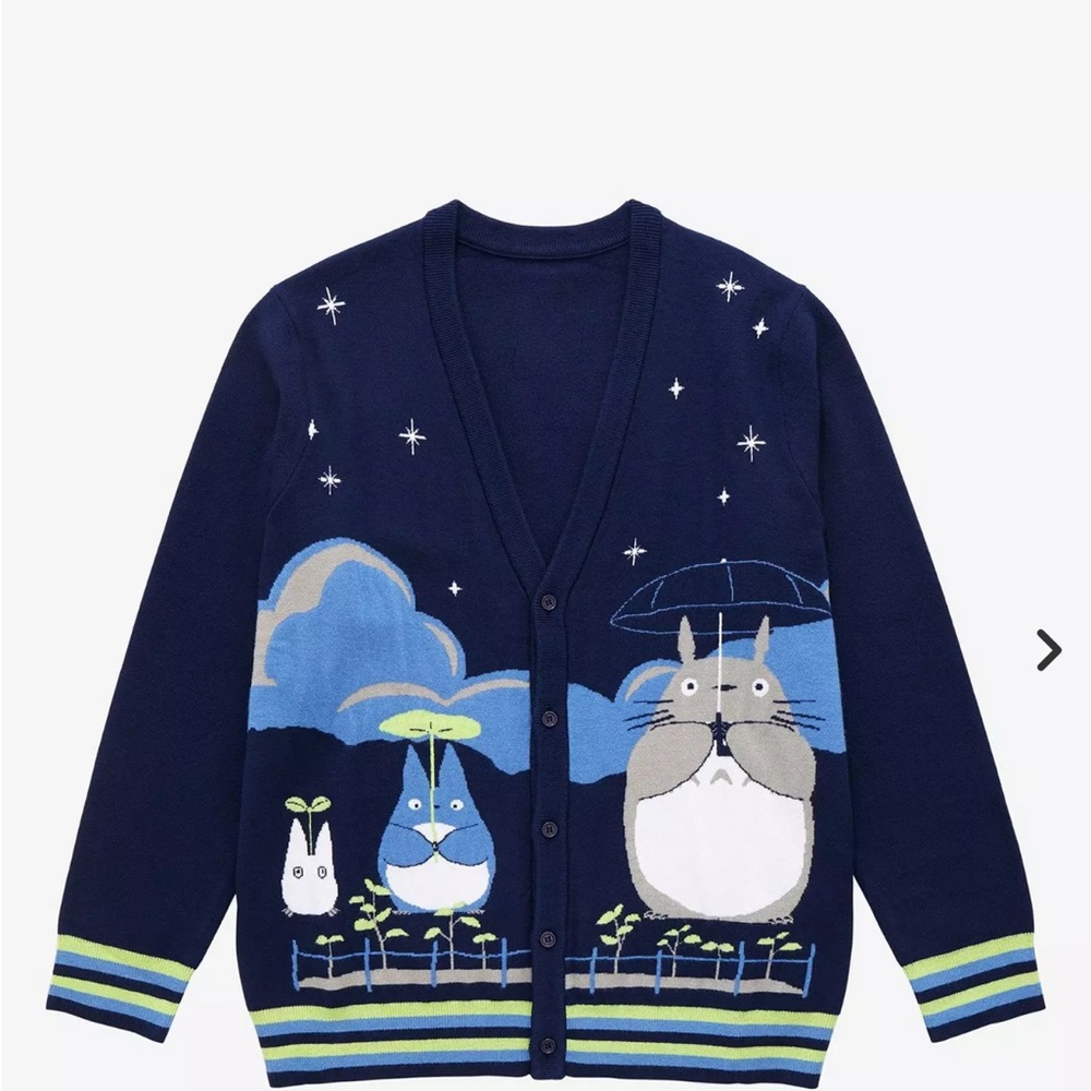 Navy Blue Kids Cardigan with Cartoon Characters